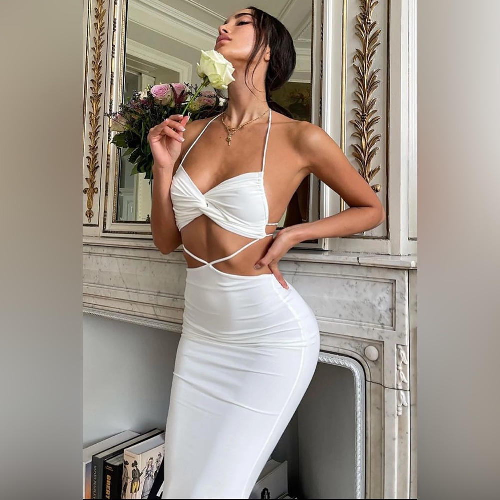 Playing dress up cut out maxi dress